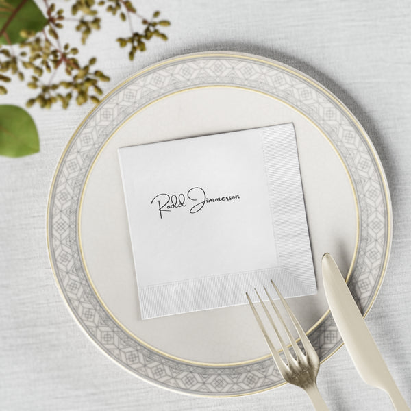 White Coined Napkins